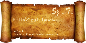 Szilágyi Toszka névjegykártya